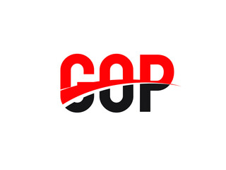 GOP Letter Initial Logo Design Vector Illustration