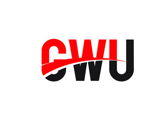 GWU Letter Initial Logo Design Vector Illustration