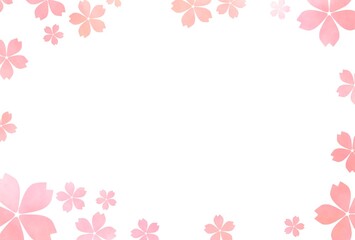 桜の水彩フレーム イラスト