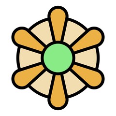 Obraz premium Floral biscuit icon. Outline floral biscuit vector icon color flat isolated