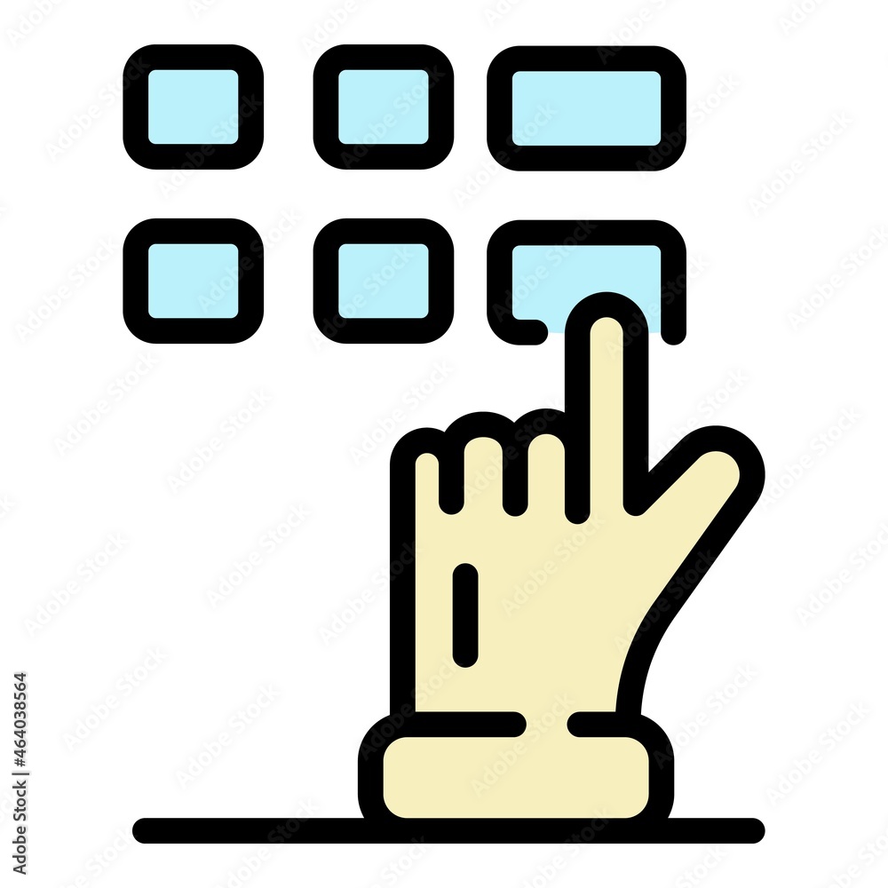 Poster atm buttons icon. outline atm buttons vector icon color flat isolated