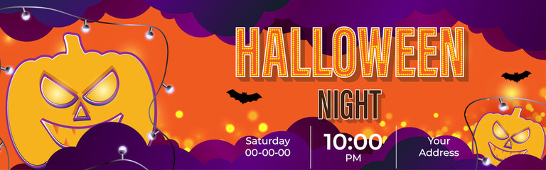 Vector illustration of Halloween festival, banner, greeting, flyer