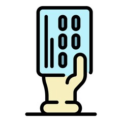 Give credit card icon. Outline give credit card vector icon color flat isolated