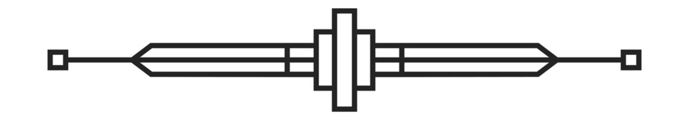 Art-deco divider. Vintage divide ornament, retro text line border design