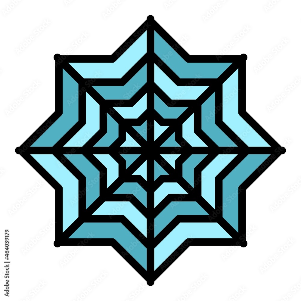 Wall mural cold snowflake icon. outline cold snowflake vector icon color flat isolated - Wall murals