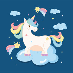 cute unicorn in the sky
