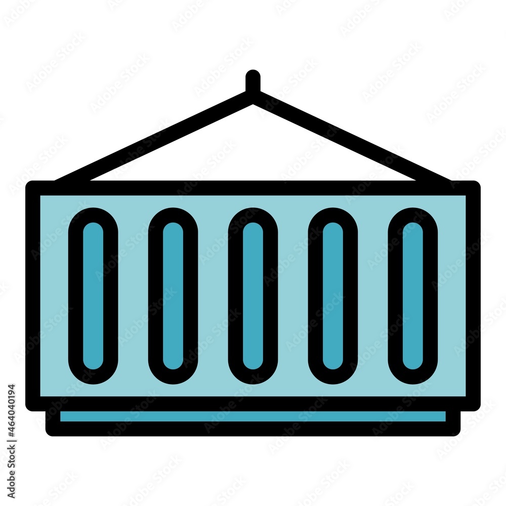 Poster box container icon. outline box container vector icon color flat isolated
