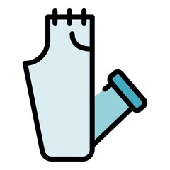 Jeans clothes icon. Outline jeans clothes vector icon color flat isolated