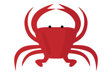 A cute red crab isolated on white background. Good object for any project.