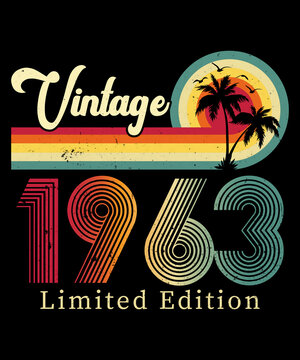 Vintage 1963 Birthday T-shirt Design	