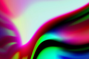 abstract light pink and green distorted blue chromatic light dreamy wave texture with colorful...