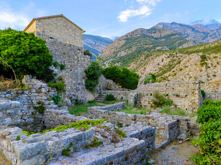 Beautiful panorama of the walls of the old ruin town