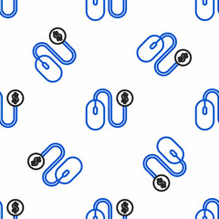 Line Advertising icon isolated seamless pattern on white background. Concept of marketing and promotion process. Responsive ads. Social media advertising. Colorful outline concept. Vector