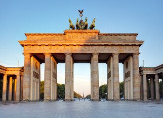 Brandenburg Gate during the sunrise in Berlin, Germany