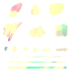 水彩のベクターアイコンセット