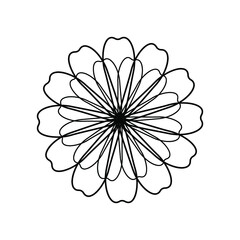 Fototapeta premium Floral Graphic Line Art Design isolated on a white background