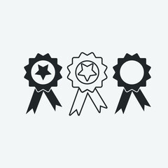 Award set vector icons illustration signs