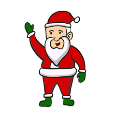 Santa Claus illustration design is saying hello.