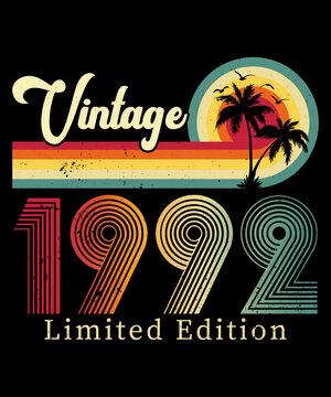Vintage 1992 Birthday T-shirt Design	