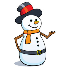 happy fun classic cartoon snowman