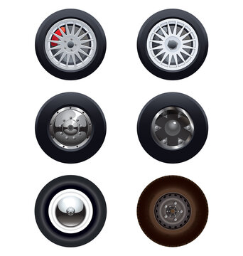 various wheels and tyres