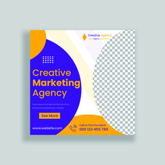 Modern digital marketing agency Instagram post or social media banner or post template vector