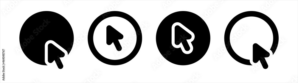 Poster click icon. mouse pointer set. arrow cursor. vector illustration.