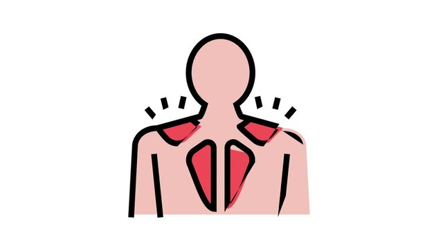 myositis disease animated color icon. myositis disease sign. isolated on white background