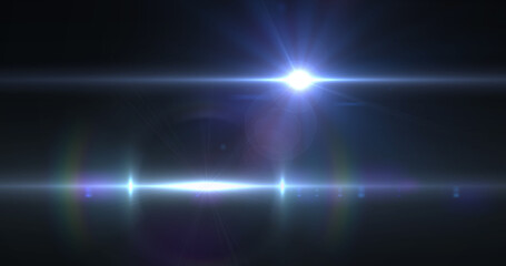 Image of light trails and spots over black background