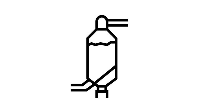 leaching aluminium production animated line icon. leaching aluminium production sign. isolated on white background