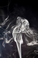 Smoke on black background.