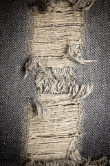vitage torn denim jeans texture. - obrazy, fototapety, plakaty