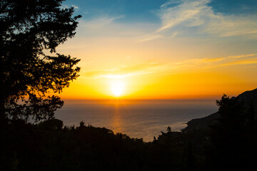 Insel Korfu Griechenland Sonnenuntergang