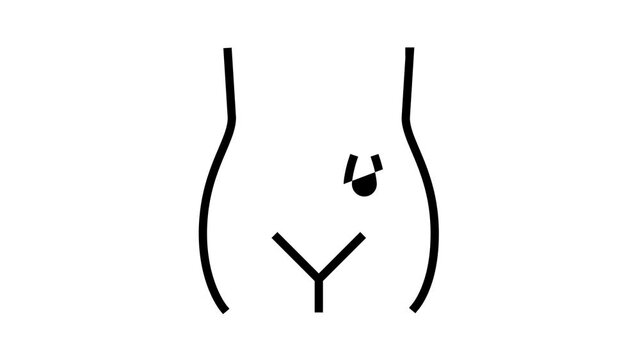 abdominal hernias disease animated line icon. abdominal hernias disease sign. isolated on white background