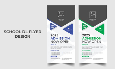 Kids and education admission school college dl flyer or rack card design template