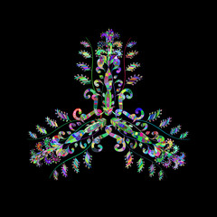 Pattern with interesting doodles on colorfil background.