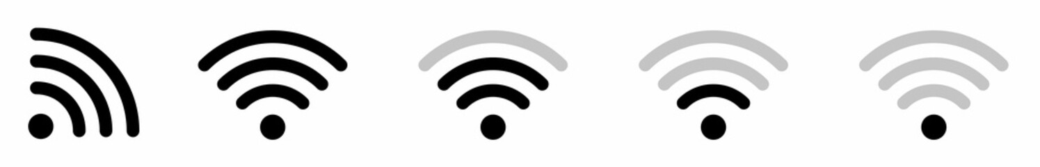 Wi-fi icon set. Internet Connection. Signal Icon. Wireless and wifi icon or wi-fi icon sign for remote internet access. Vector illustration