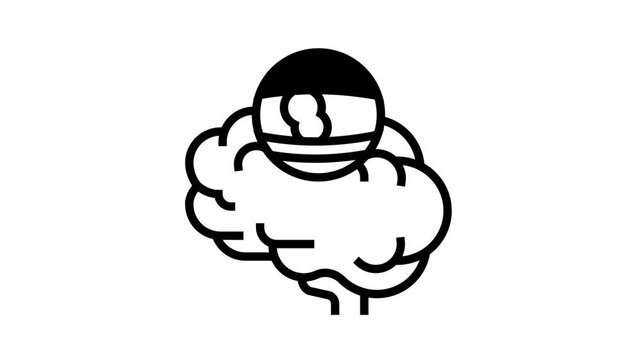 stroke brain problem animated line icon. stroke brain problem sign. isolated on white background