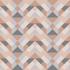 Abstract seamless geometric pattern in vector. Simple colorful texture. Background in beige and gray colors