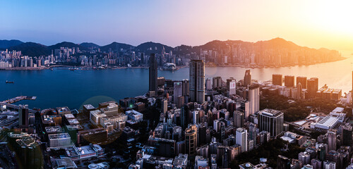 Hong Kong Cityscape in panorama view