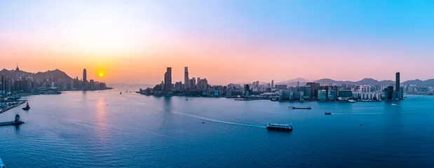 Foto op Plexiglas Hong Kong-stadsgezicht in panoramaweergave © YiuCheung