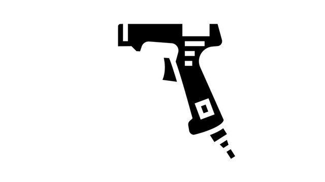 glue pistol jewellery animated glyph icon. glue pistol jewellery sign. isolated on white background