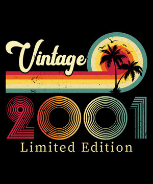 Vintage 2001 Birthday T-shirt Design	