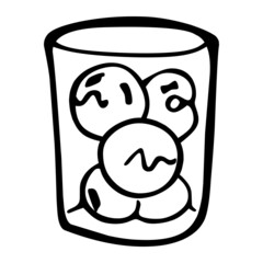 ice cream glass of dessert hand drawn illustration