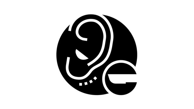 ear surgery animated glyph icon. ear surgery sign. isolated on white background