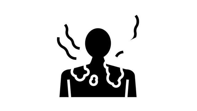 sunburn skin disease animated glyph icon. sunburn skin disease sign. isolated on white background