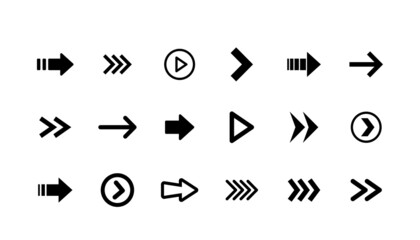 Arrow icon collection. Set of vector arrows.