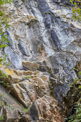 Beautiful rock layers in a granite stone