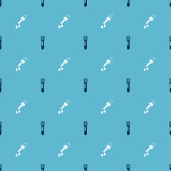 Set Test tube and Pipette on seamless pattern. Vector
