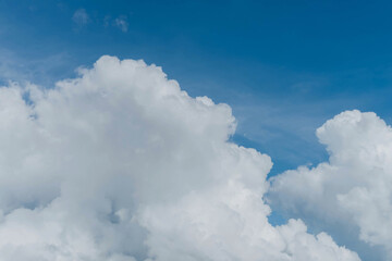 Blue sky and white clouds. Bfluffy cloud in the blue sky background.